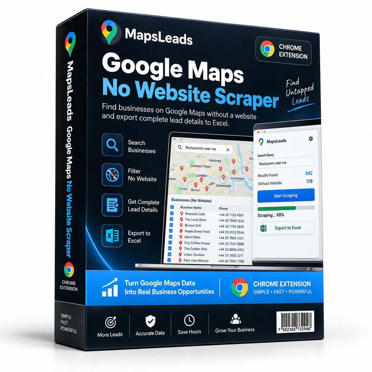 Google Maps Leads Scraper – Find Businesses Without Websites